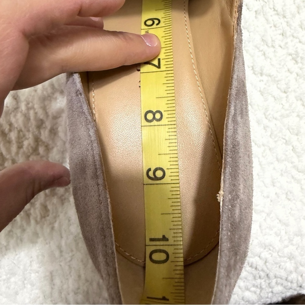 Donald Pliner Caresse Loafer Pump Block Heels Metallic Grey Women’s Size 9.5 - Picture 7 of 8